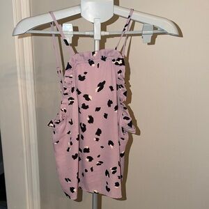 Buddy Love Lilac and Black Patterned Crop Top Tank